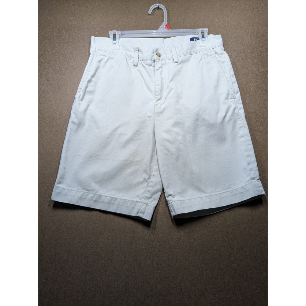 Polo Ralph Lauren Mens Classic Fit 9 Chino Shorts Cream Off White Size 30